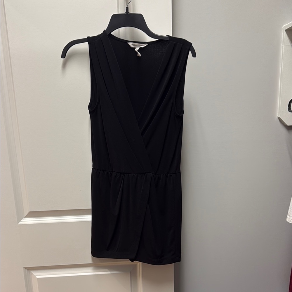 Black Sleeveless Envelope Romper